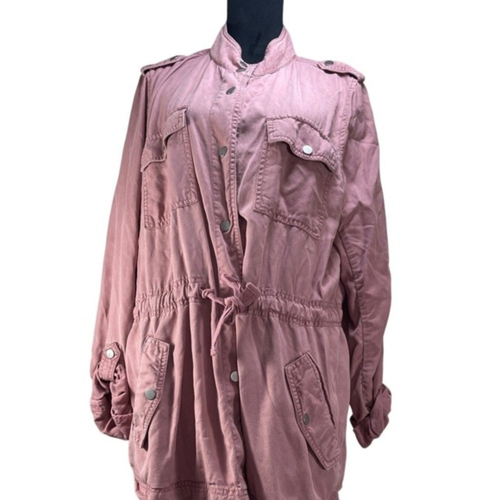 LOFT‎ XXL Drawstring Waist Utility Lightweight Pink Casual Coat Anorak Jacket